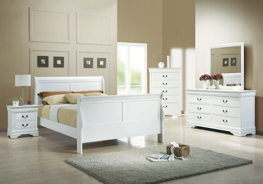 Louis Philippe 4-piece Full Bedroom Set White