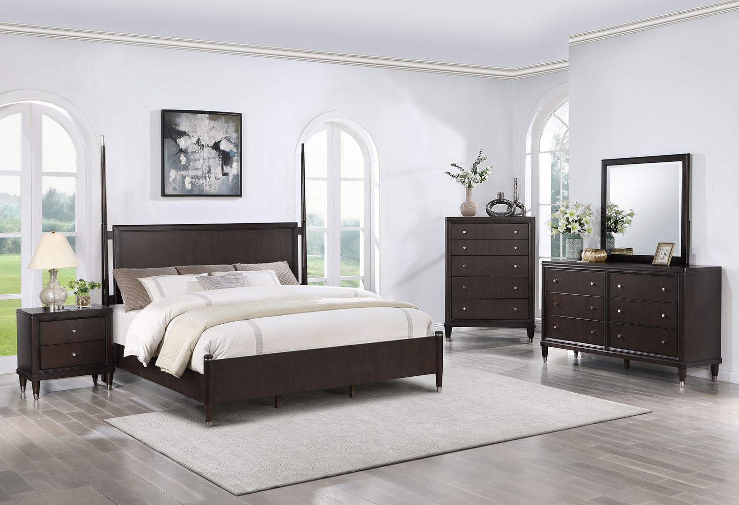 Emberlyn Wood Eastern King Poster Bed Brown