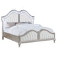 Evangeline Wood Eastern King LED Panel Bed Silver Oak