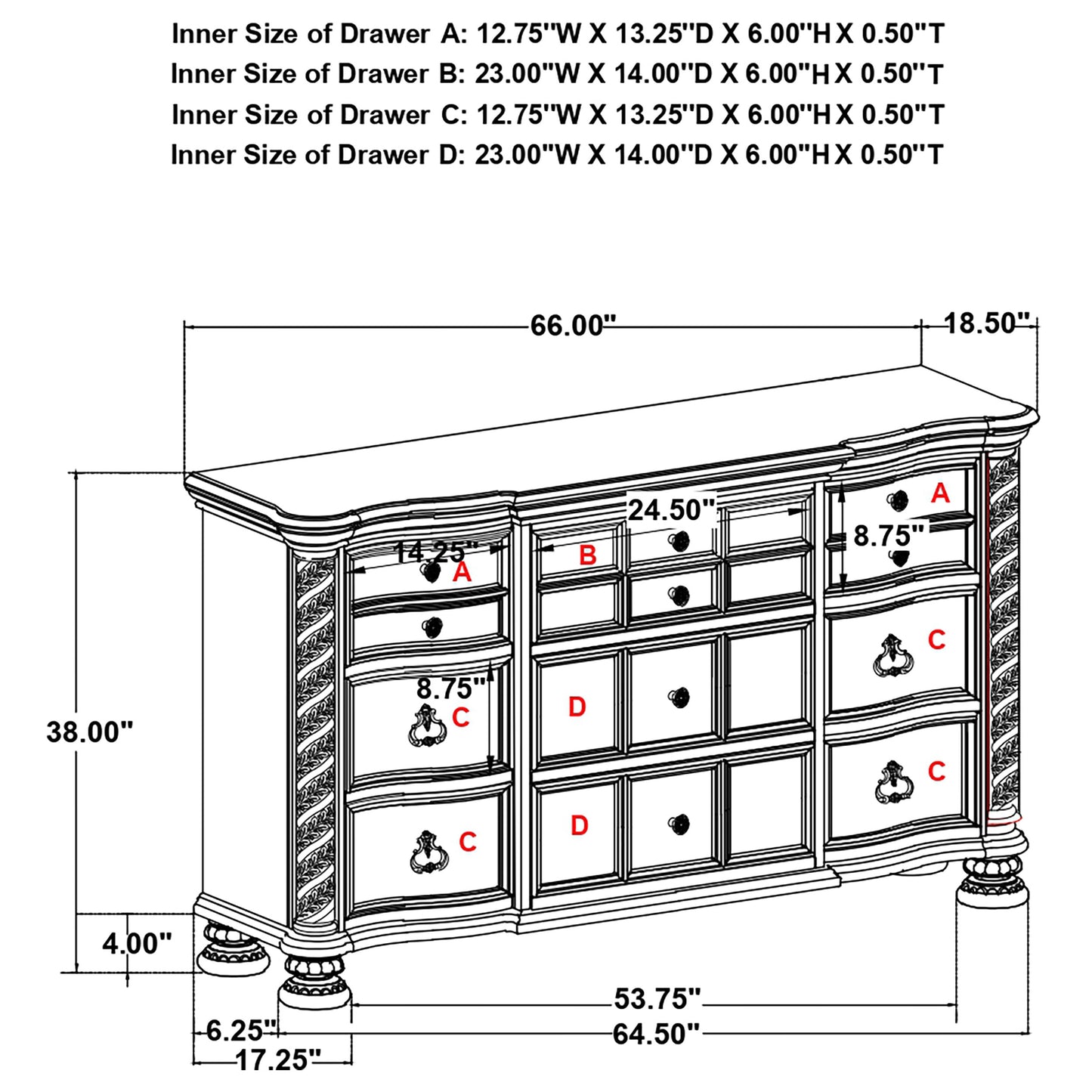 Emmett 4-piece Eastern King Bedroom Set Walnut