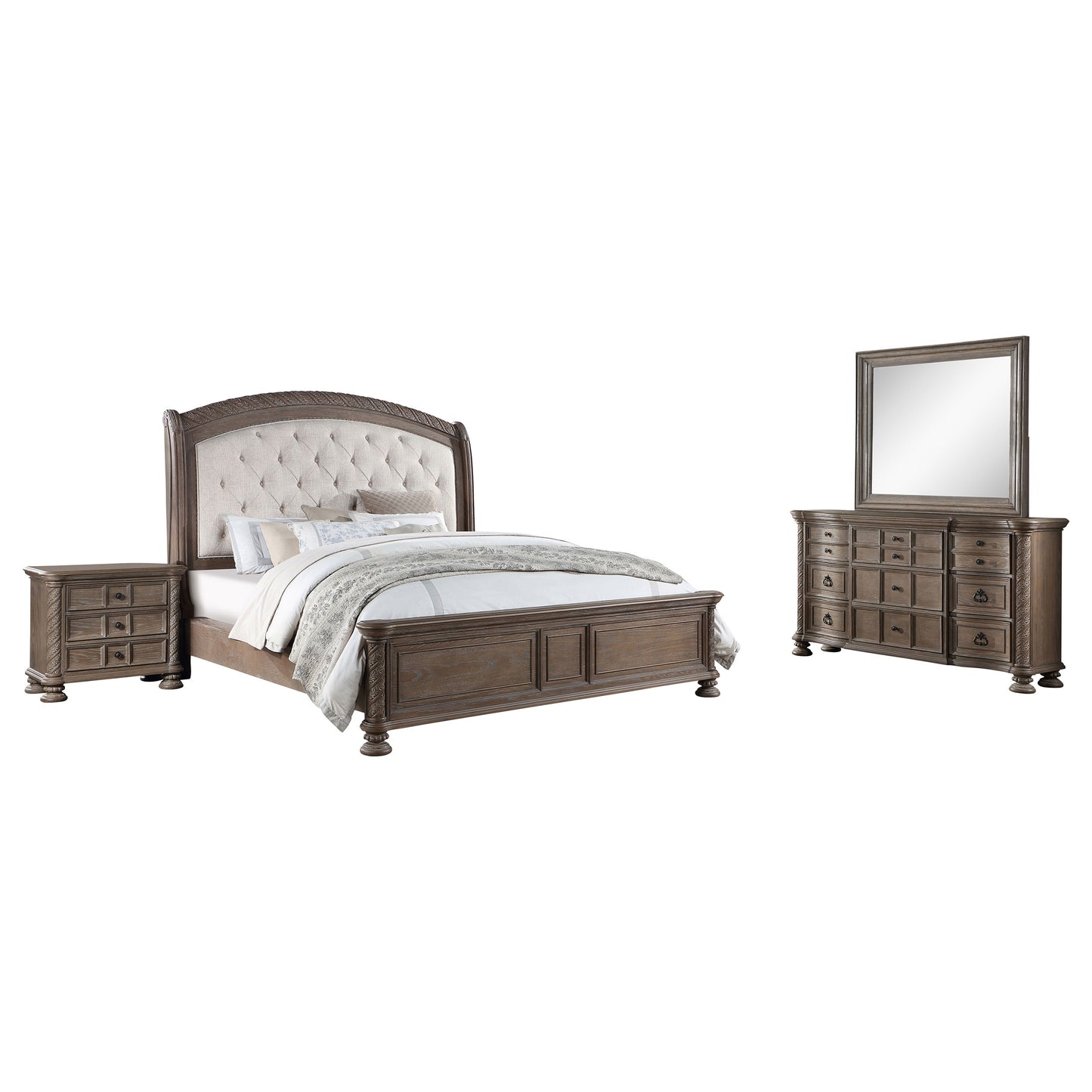 Emmett 4-piece California King Bedroom Set Walnut