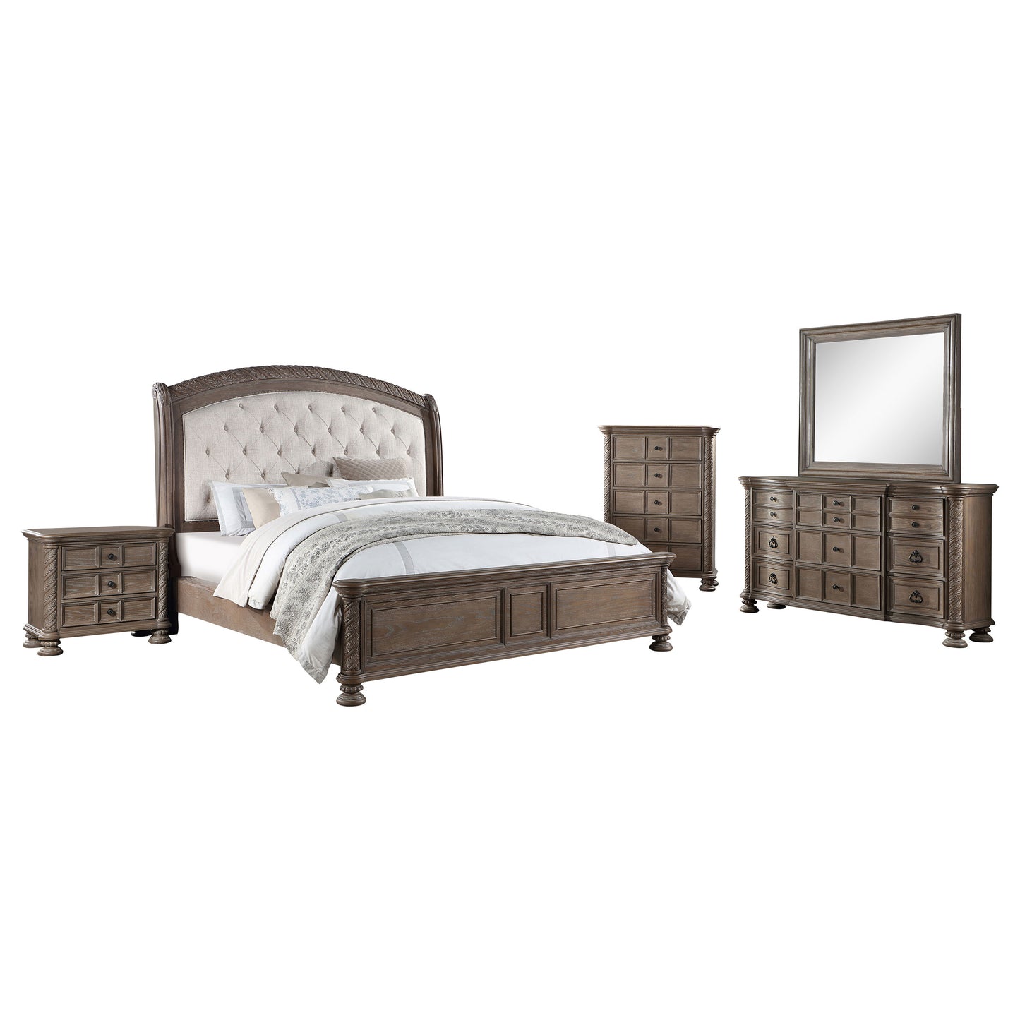 Emmett 5-piece California King Bedroom Set Walnut