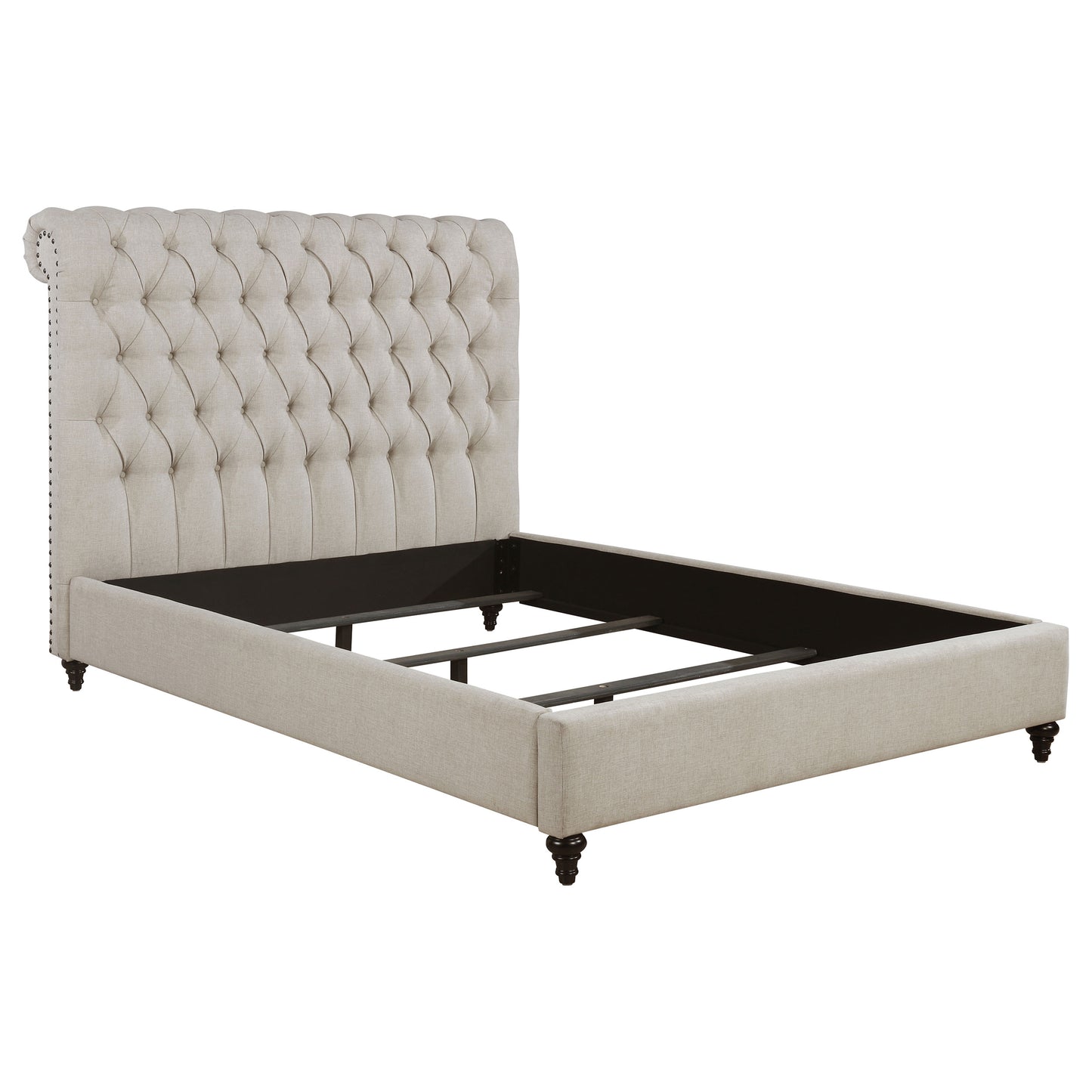 Devon 57-inch Upholstered Full Panel Bed Beige