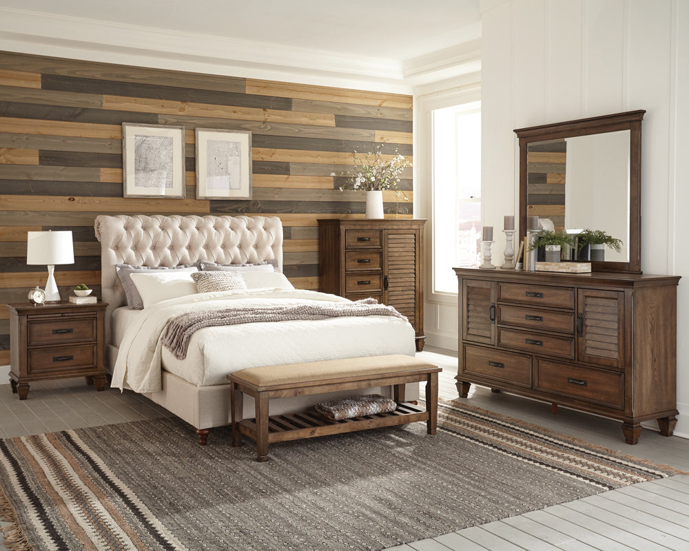 Devon 5-piece Queen Bedroom Set Burnished Oak