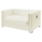 Chaviano Upholstered Track Arm Loveseat Pearl White