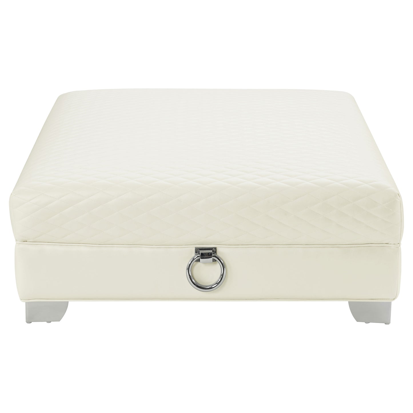 Chaviano Square Upholstered Ottoman Pearl White