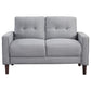 Bowen Upholstered Track Arm Tufted Loveseat Grey