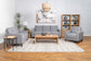 Bowen Upholstered Track Arm Tufted Loveseat Grey