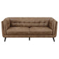 Thatcher 2-piece Upholstered Tuxedo Arm Sofa Set Brown