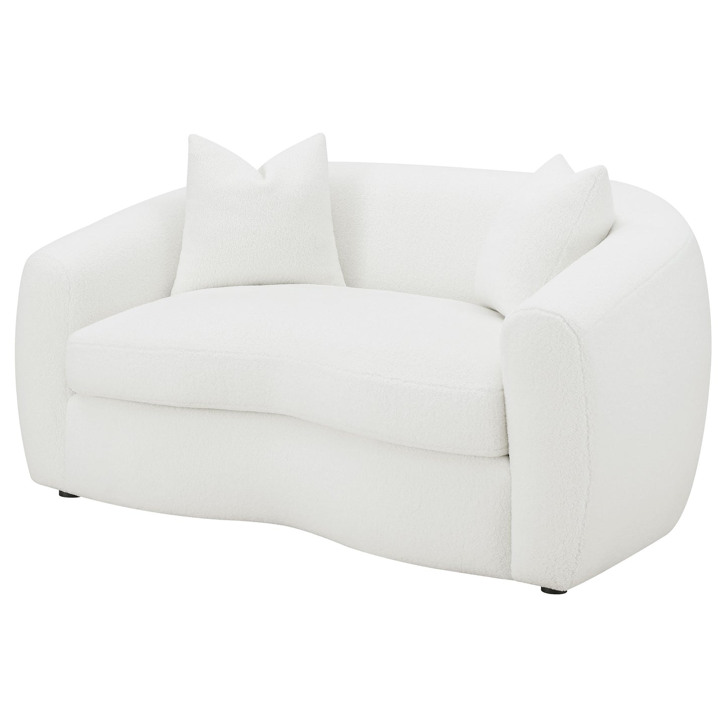 Isabella Faux Sheepskin Upholstered Loveseat Natural