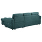 Samantha Upholstered Storage Sleeper Sectional Sofa Teal