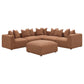 Jennifer Square Upholstered Ottoman Terracotta