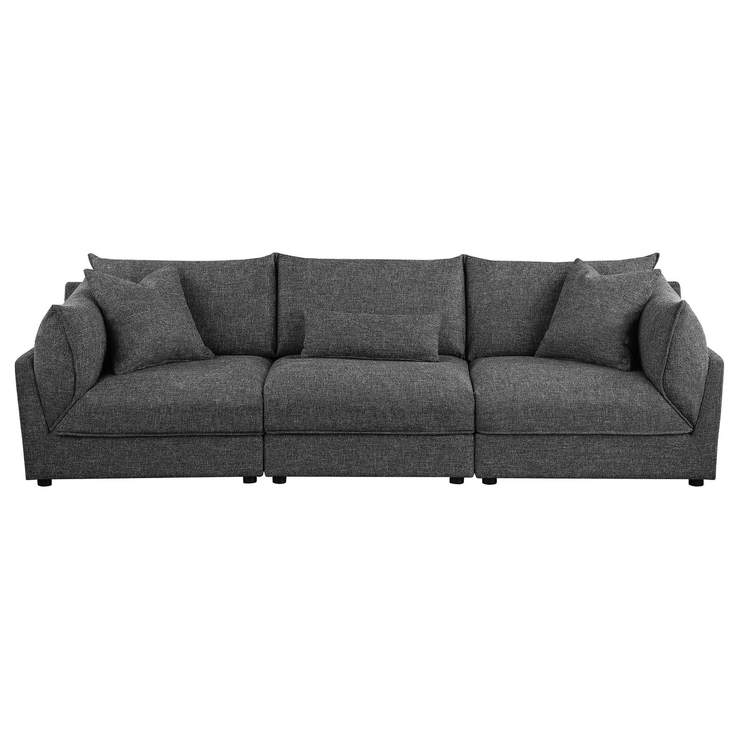 Sasha 3-Piece Upholstered Sofa Barely Black