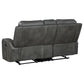 Raelynn 2-piece Upholstered Reclining Sofa Set Grey