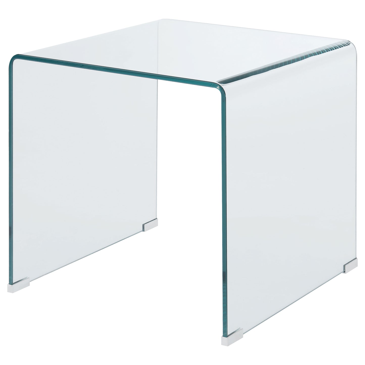 Ripley Squared Tempered Bent Glass Side End Table Clear