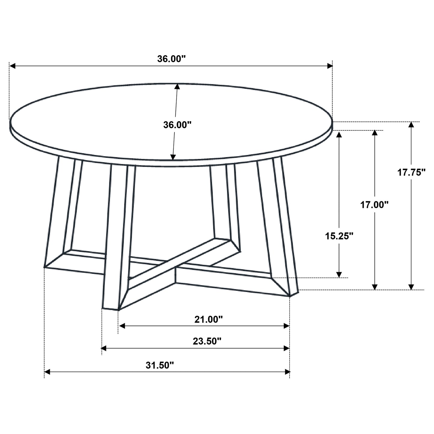 Skylark Round Marble-like SmartTop Coffee Table Black