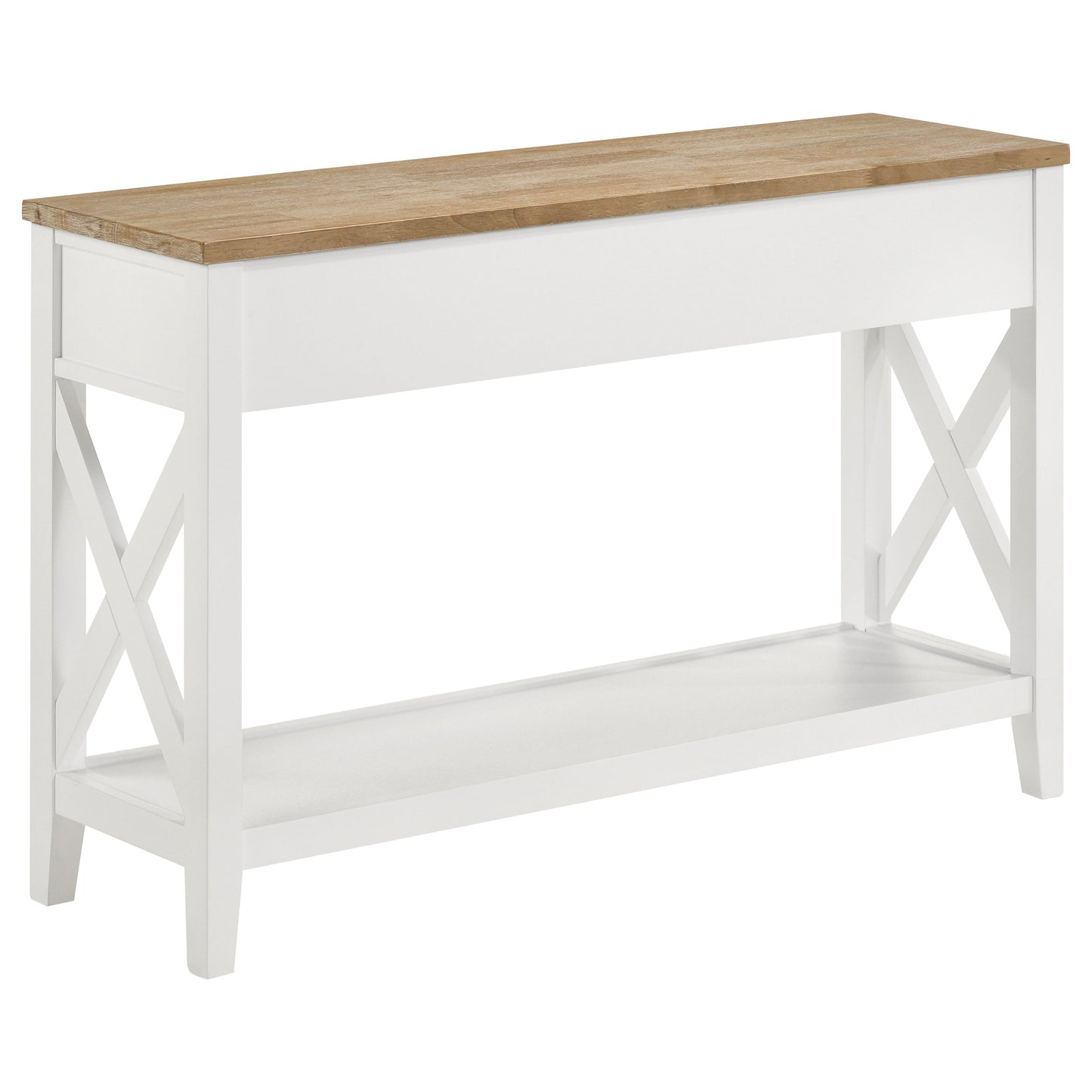 Hollis 2-drawer Wood Entryway Console Table Brown and White