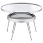 Kaelyn 2-Piece Round Mirror Top Nesting Coffee Table Chrome