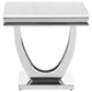 Kerwin Square Stone Top End Table White and Chrome