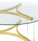 Janessa Round Glass Top Acrylic Leg Coffee Table Matte Brass