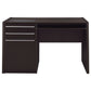 Halston 47-inch 2-drawer Office Desk with Cabinet Cappuccino