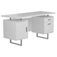 Lawtey 60-inch 2-drawer Computer Desk White High Gloss