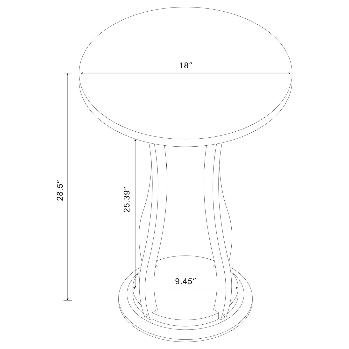 Elton Round Wood Top Accent Side Table Cherry