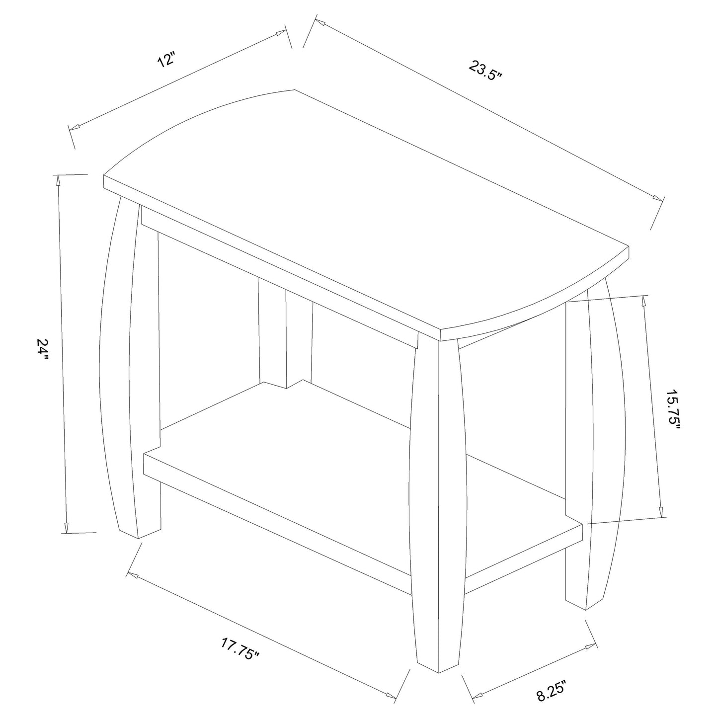 Dixon 1-shelf Rectangular Wood Side Table Cappuccino