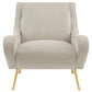 Ricci Upholstered Saddle Arm Accent Chair Stone