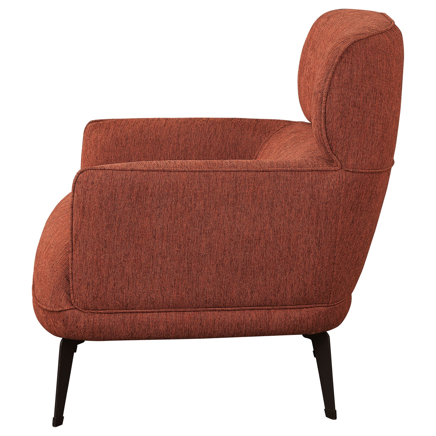 Andrea Upholstered Crecent Arm Accent Chair Orange