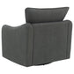 Madia Upholstered Sloped Arm Swivel Glider Chair Charcoal