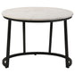 Miguel Round Marble Top Coffee Table White and Black