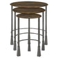 Deja 3-piece Round Nesting Table Set Natural and Gunmetal