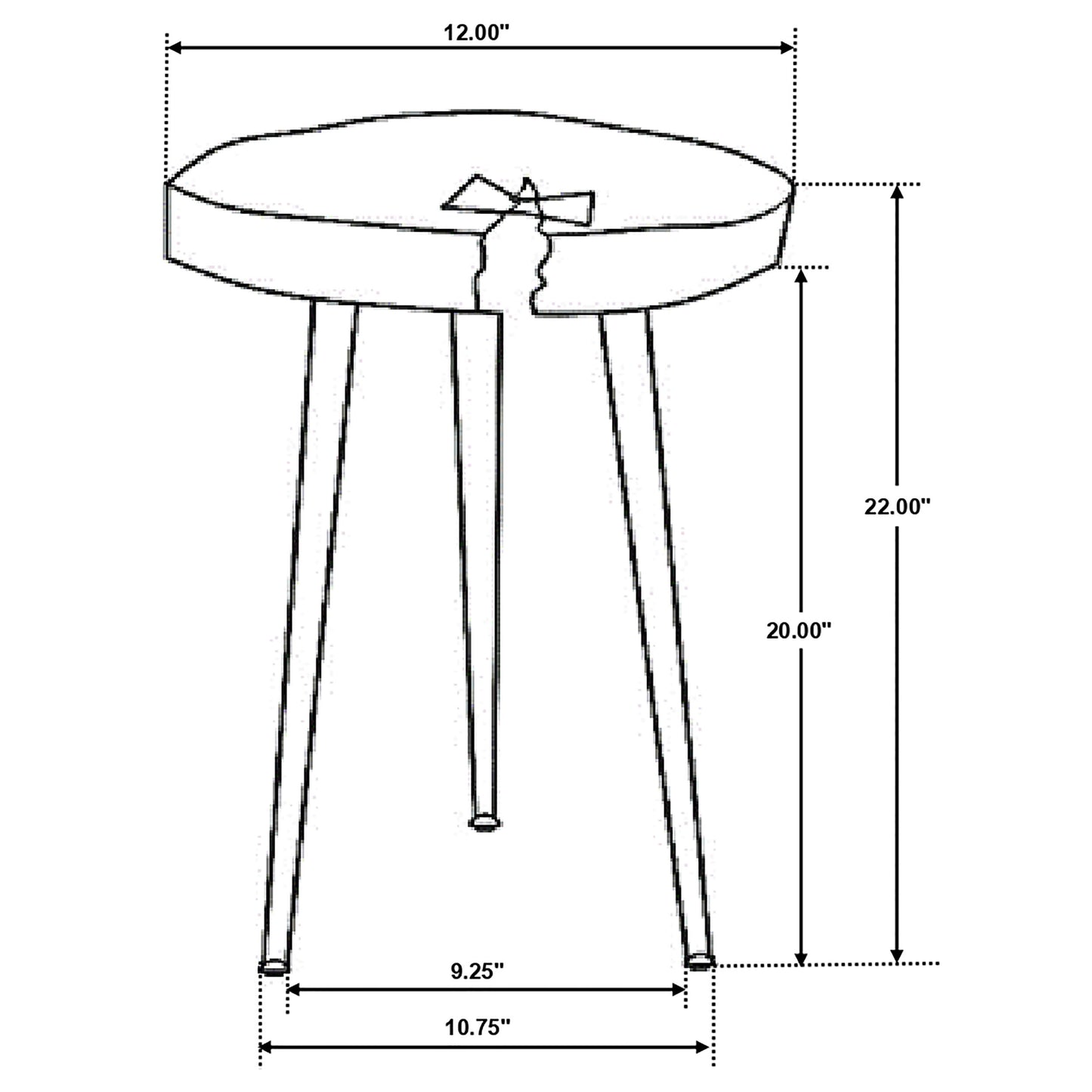 Keith Round Solid Tree Trunk Side Table Natural and Black