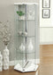 Zahavah 4-shelf Hexagonal Clear Glass Curio Cabinet White