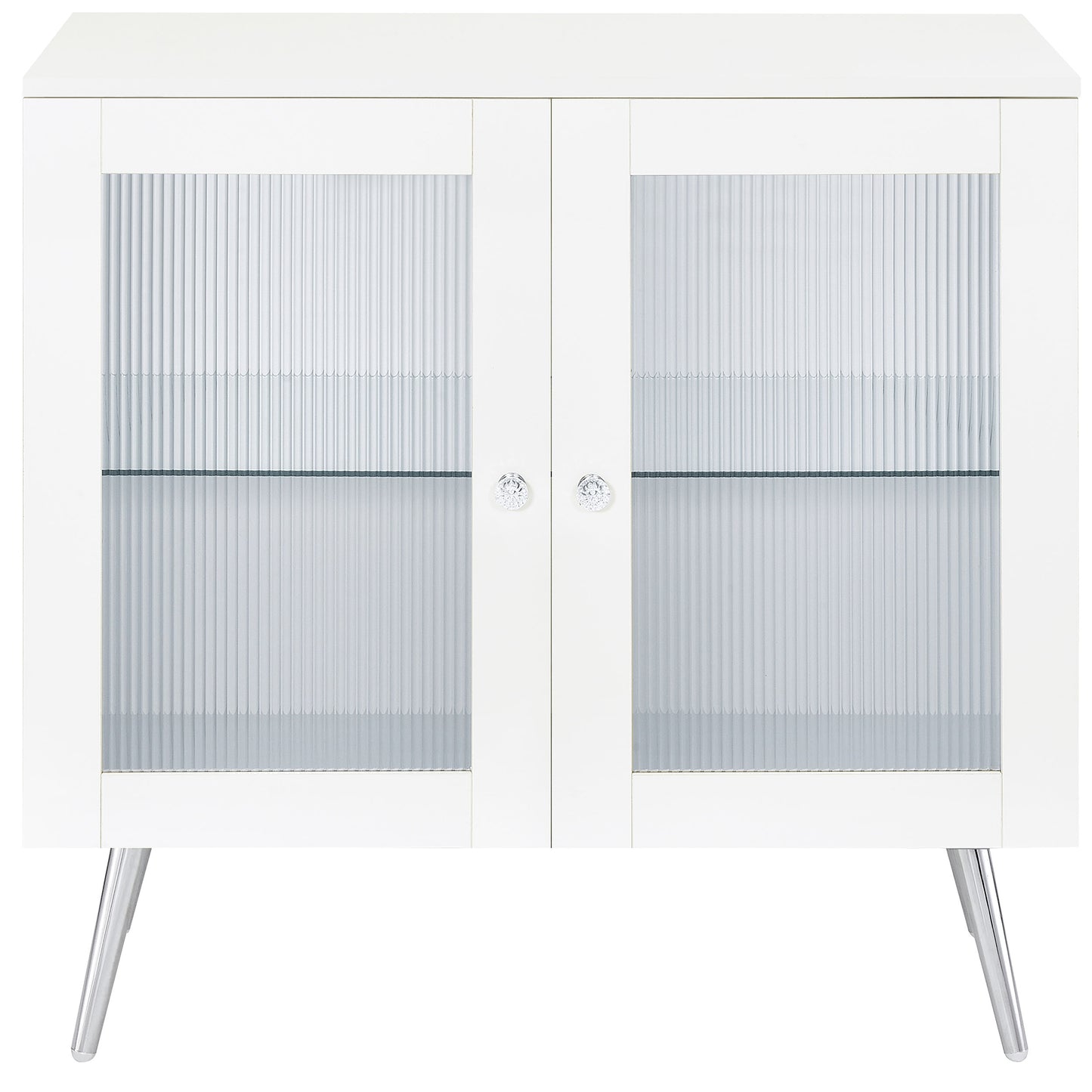 Nieta 2-door Engineered Wood Accent Cabinet White High Gloss