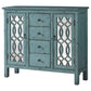 Rue 4-drawer Wood Trellis Accent Storage Cabinet Blue