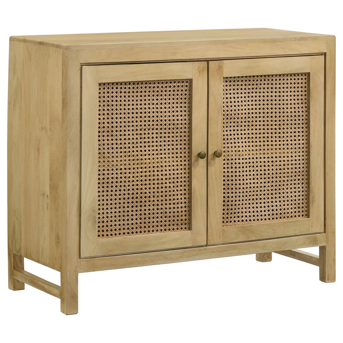 Zamora 2-door Wood Accent Cabinet with Woven Cane Natural