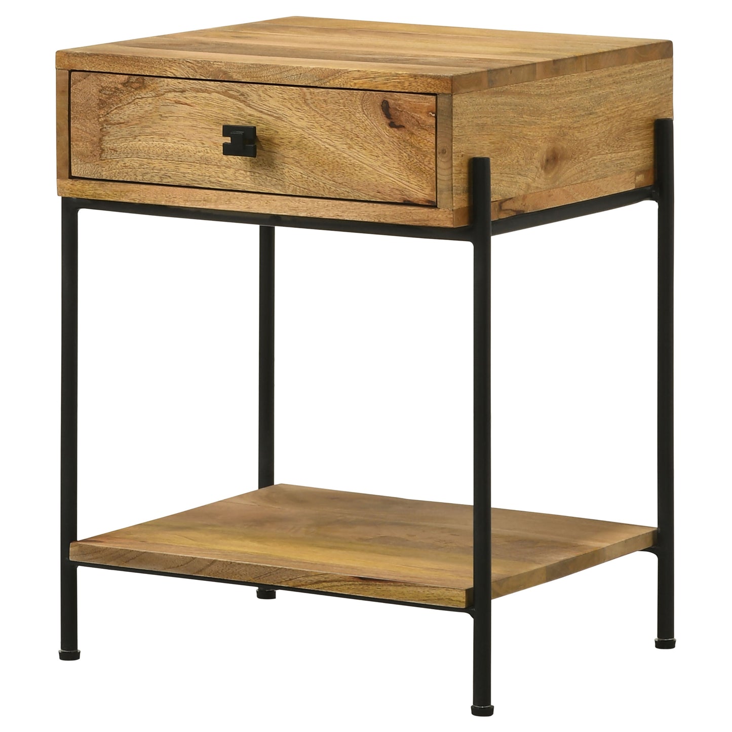 Declan 1-drawer Wood Accent Side Table Natural Mango